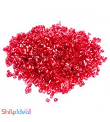 Beads 2mm - Glass Hexagonal - Red
